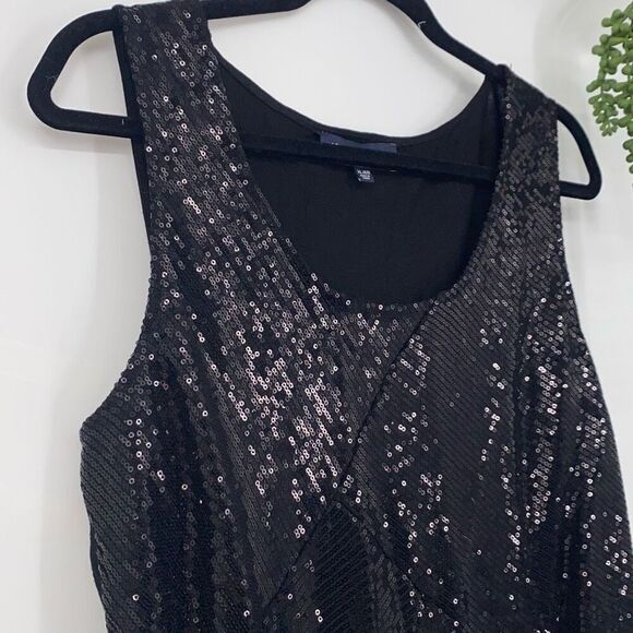 Jones New York Signature XL Sequin Shell Tank Top Dressy Black - Picture 3 of 10